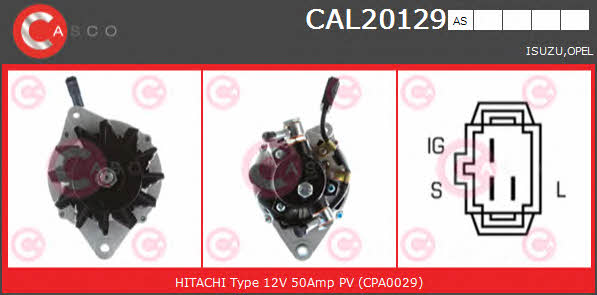 Casco CAL20129AS Alternator CAL20129AS: Buy near me at 2407.PL in Poland at an Affordable price!