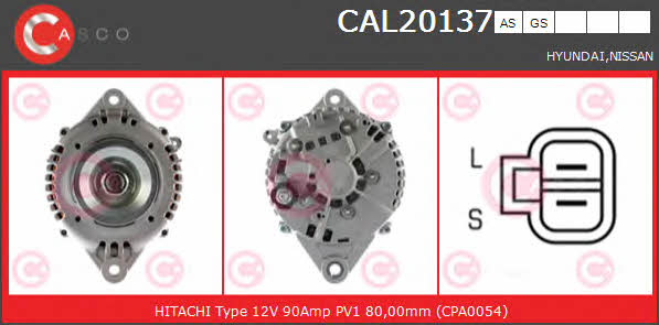 Casco CAL20137AS Alternator CAL20137AS: Buy near me in Poland at 2407.PL - Good price!