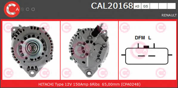 Casco CAL20168AS Alternator CAL20168AS: Buy near me in Poland at 2407.PL - Good price!