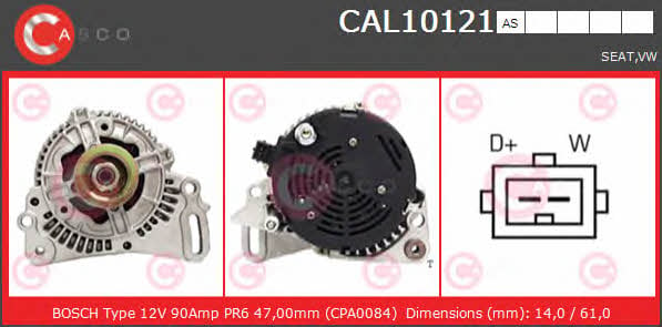 Casco CAL10121AS Alternator CAL10121AS: Buy near me in Poland at 2407.PL - Good price!
