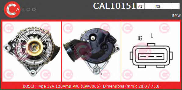 Casco CAL10151AS Alternator CAL10151AS: Buy near me in Poland at 2407.PL - Good price!