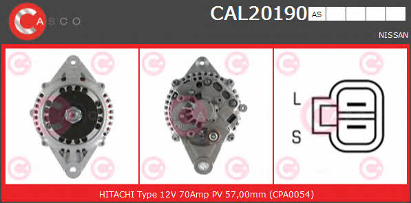Casco CAL20190AS Alternator CAL20190AS: Buy near me in Poland at 2407.PL - Good price!