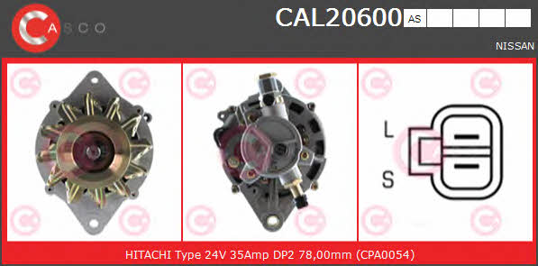 Casco CAL20600AS Alternator CAL20600AS: Buy near me in Poland at 2407.PL - Good price!