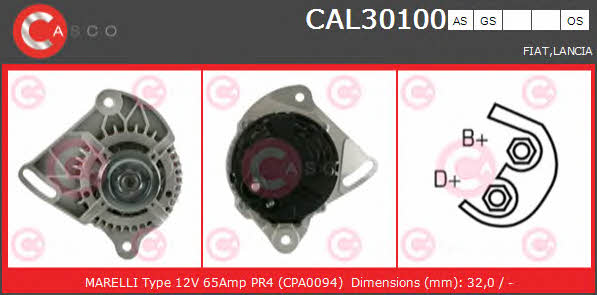 Casco CAL30100AS Alternator CAL30100AS: Buy near me in Poland at 2407.PL - Good price!