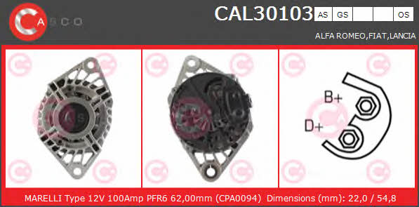 Casco CAL30103GS Alternator CAL30103GS: Dobra cena w Polsce na 2407.PL - Kup Teraz!