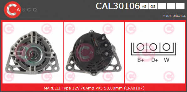 Casco CAL30106AS Alternator CAL30106AS: Buy near me in Poland at 2407.PL - Good price!