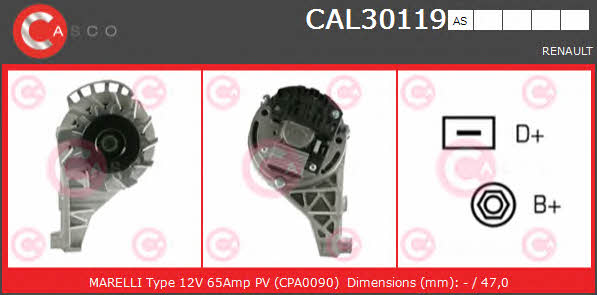 Casco CAL30119AS Alternator CAL30119AS: Buy near me at 2407.PL in Poland at an Affordable price!