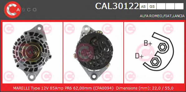 Casco CAL30122AS Alternator CAL30122AS: Buy near me in Poland at 2407.PL - Good price!
