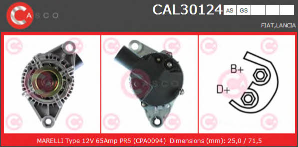 Casco CAL30124AS Alternator CAL30124AS: Buy near me in Poland at 2407.PL - Good price!