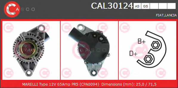 Casco CAL30124GS Alternator CAL30124GS: Buy near me in Poland at 2407.PL - Good price!