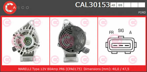 Casco CAL30153AS Alternator CAL30153AS: Buy near me in Poland at 2407.PL - Good price!