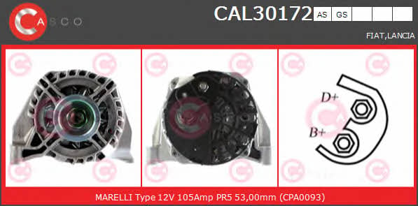 Casco CAL30172GS Alternator CAL30172GS: Buy near me in Poland at 2407.PL - Good price!