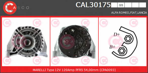 Casco CAL30175GS Alternator CAL30175GS: Buy near me in Poland at 2407.PL - Good price!