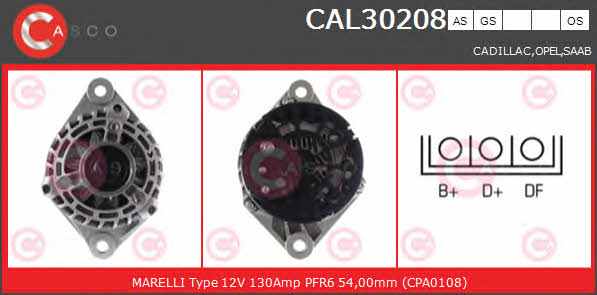 Casco CAL30208AS Alternator CAL30208AS: Buy near me in Poland at 2407.PL - Good price!