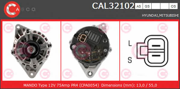 Casco CAL32102GS Alternator CAL32102GS: Buy near me at 2407.PL in Poland at an Affordable price!