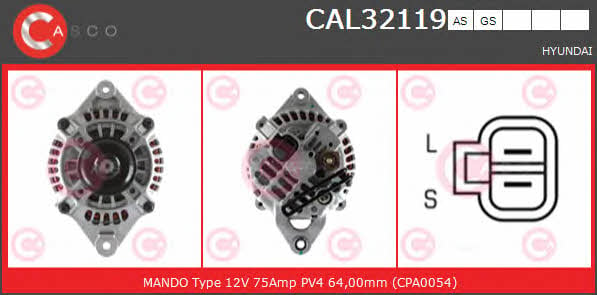 Casco CAL32119AS Генератор CAL32119AS: Купить в Польше - Отличная цена на 2407.PL!