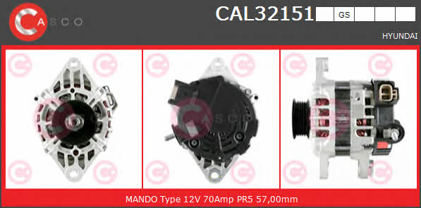Casco CAL32151GS Alternator CAL32151GS: Dobra cena w Polsce na 2407.PL - Kup Teraz!