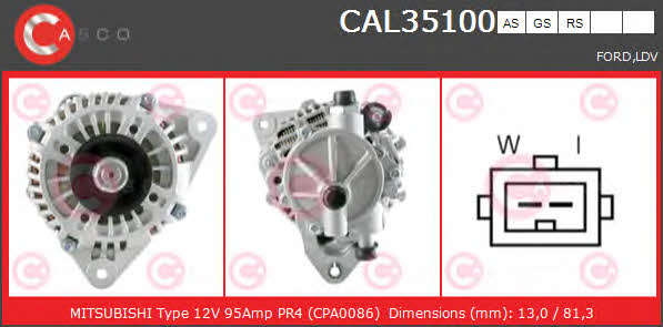 Casco CAL35100AS Alternator CAL35100AS: Buy near me in Poland at 2407.PL - Good price!