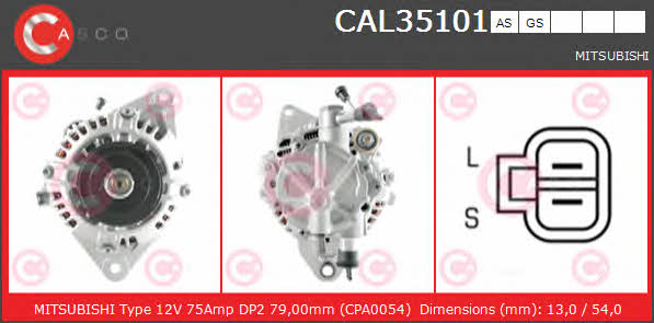 Casco CAL35101AS Генератор CAL35101AS: Отличная цена - Купить в Польше на 2407.PL!