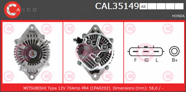 Casco CAL35149AS Alternator CAL35149AS: Buy near me in Poland at 2407.PL - Good price!