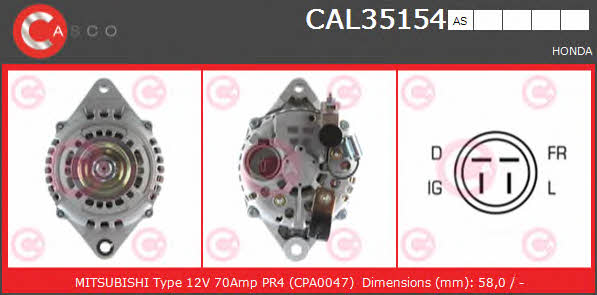 Casco CAL35154AS Alternator CAL35154AS: Buy near me in Poland at 2407.PL - Good price!