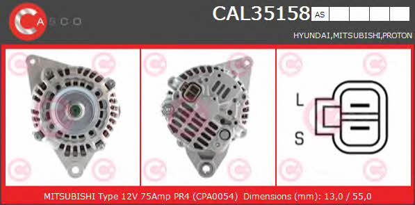 Casco CAL35158AS Alternator CAL35158AS: Buy near me in Poland at 2407.PL - Good price!