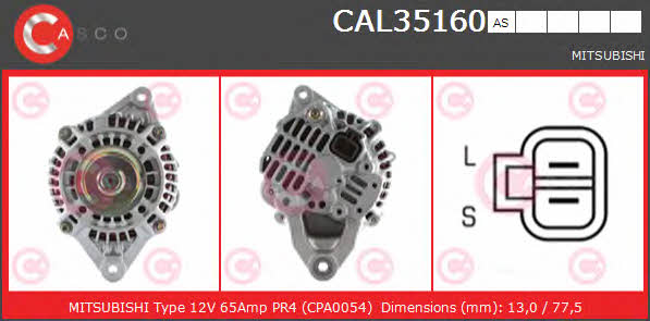 Casco CAL35160AS Alternator CAL35160AS: Buy near me in Poland at 2407.PL - Good price!