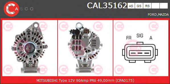 Casco CAL35162RS Alternator CAL35162RS: Buy near me in Poland at 2407.PL - Good price!