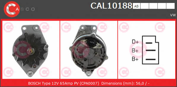 Casco CAL10188AS Alternator CAL10188AS: Buy near me in Poland at 2407.PL - Good price!