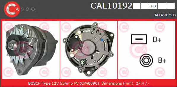 Casco CAL10192RS Alternator CAL10192RS: Atrakcyjna cena w Polsce na 2407.PL - Zamów teraz!