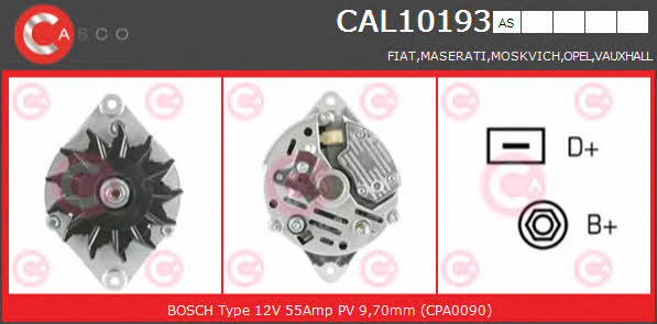 Casco CAL10193AS Alternator CAL10193AS: Buy near me in Poland at 2407.PL - Good price!