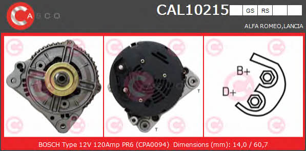 Casco CAL10215RS Alternator CAL10215RS: Buy near me in Poland at 2407.PL - Good price!