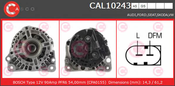 Casco CAL10243AS Alternator CAL10243AS: Buy near me in Poland at 2407.PL - Good price!