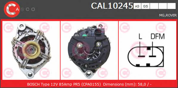 Casco CAL10245AS Alternator CAL10245AS: Buy near me in Poland at 2407.PL - Good price!
