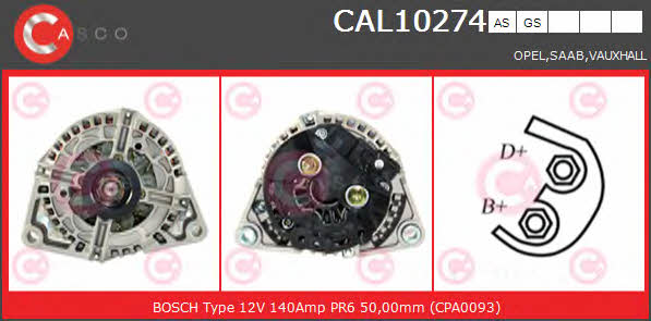 Casco CAL10274AS Alternator CAL10274AS: Buy near me in Poland at 2407.PL - Good price!