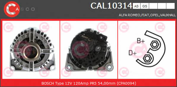 Casco CAL10314GS Alternator CAL10314GS: Buy near me in Poland at 2407.PL - Good price!