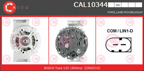 Casco CAL10344GS Alternator CAL10344GS: Buy near me in Poland at 2407.PL - Good price!