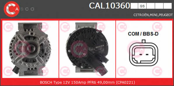 Casco CAL10360GS Alternator CAL10360GS: Buy near me in Poland at 2407.PL - Good price!
