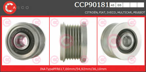 Casco CCP90181AS Belt pulley generator CCP90181AS: Buy near me at 2407.PL in Poland at an Affordable price!