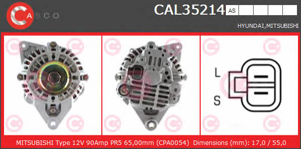 Casco CAL35214AS Alternator CAL35214AS: Buy near me at 2407.PL in Poland at an Affordable price!