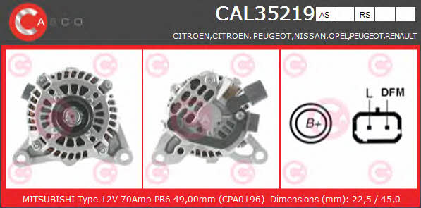 Casco CAL35219AS Alternator CAL35219AS: Buy near me in Poland at 2407.PL - Good price!