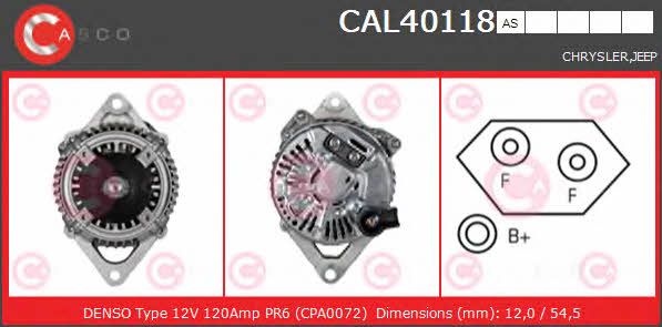 Casco CAL40118AS Alternator CAL40118AS: Buy near me in Poland at 2407.PL - Good price!