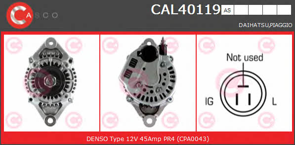 Casco CAL40119AS Генератор CAL40119AS: Отличная цена - Купить в Польше на 2407.PL!