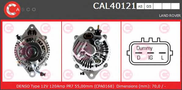 Casco CAL40121AS Alternator CAL40121AS: Buy near me at 2407.PL in Poland at an Affordable price!