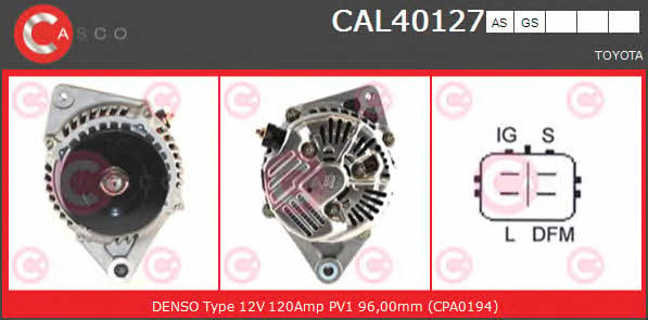 Casco CAL40127AS Alternator CAL40127AS: Buy near me at 2407.PL in Poland at an Affordable price!