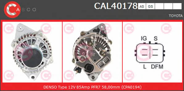 Casco CAL40178AS Alternator CAL40178AS: Buy near me in Poland at 2407.PL - Good price!