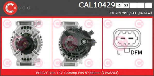 Casco CAL10429GS Alternator CAL10429GS: Buy near me in Poland at 2407.PL - Good price!