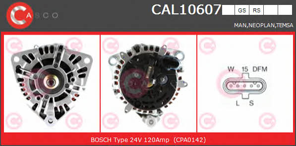 Casco CAL10607RS Alternator CAL10607RS: Buy near me in Poland at 2407.PL - Good price!