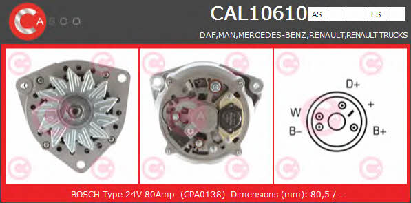 Casco CAL10610ES Alternator CAL10610ES: Dobra cena w Polsce na 2407.PL - Kup Teraz!