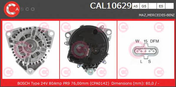 Casco CAL10629AS Alternator CAL10629AS: Buy near me in Poland at 2407.PL - Good price!